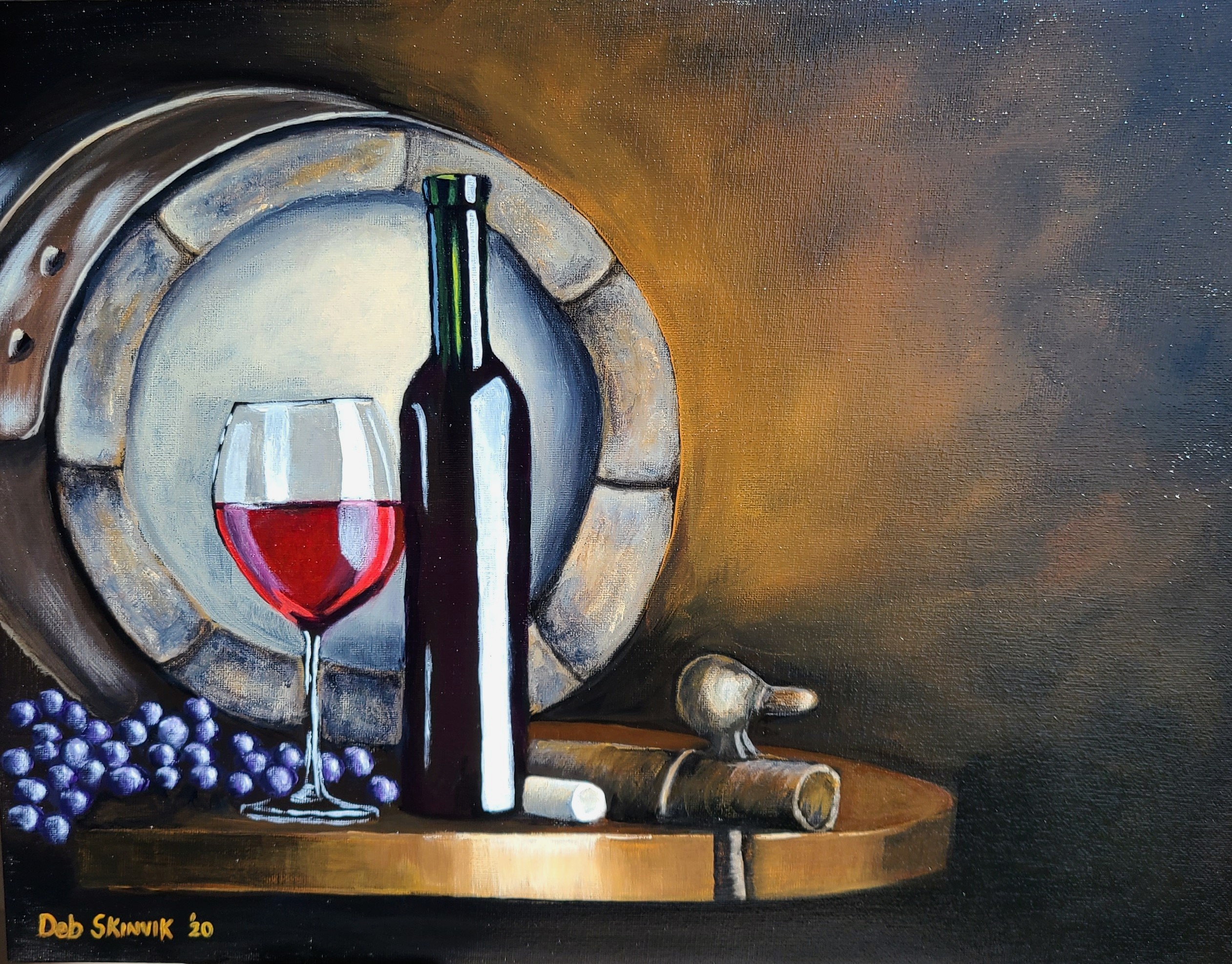 Wine-grapes-and-barrel