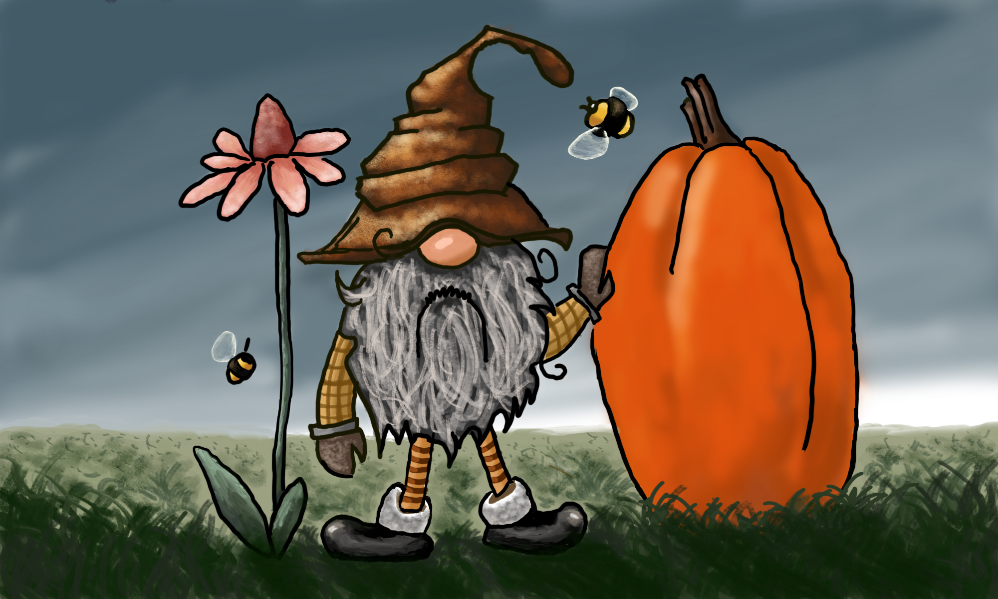 Gnome-&-pumpkin